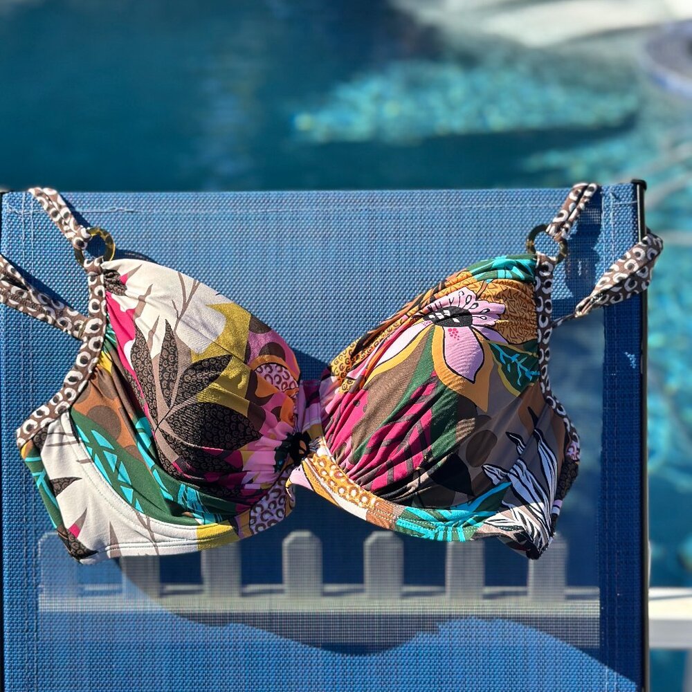 Bleu by Rod Beattie Bra‑Sized Tropical Underwire Bikini Top • Padded Size 36DD
